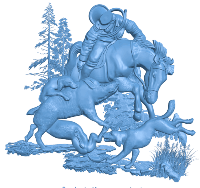Wild boar hunting picture T0004818 download free stl files 3d model for CNC wood carving
