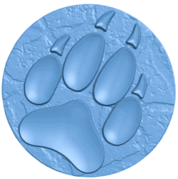 Wolf footprint T0005340 download free stl files 3d model for CNC wood carving