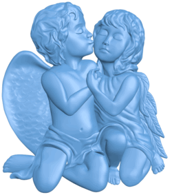Angel couple T0005342 download free stl files 3d model for CNC wood carving