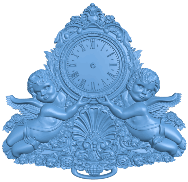 Angel wall clock T0005384 download free stl files 3d model for CNC wood carving