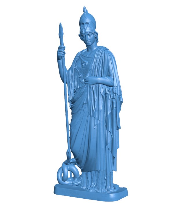 Athena Pallas Giustiniani - Famous statue B009715 file Obj or Stl free download 3D Model for CNC and 3d printer