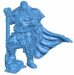 Barbarian Chieftain B009692 file obj free download 3D Model for CNC and 3d printer