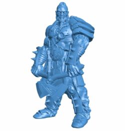 Barbarian Chieftain B009693 file obj free download 3D Model for CNC and 3d printer