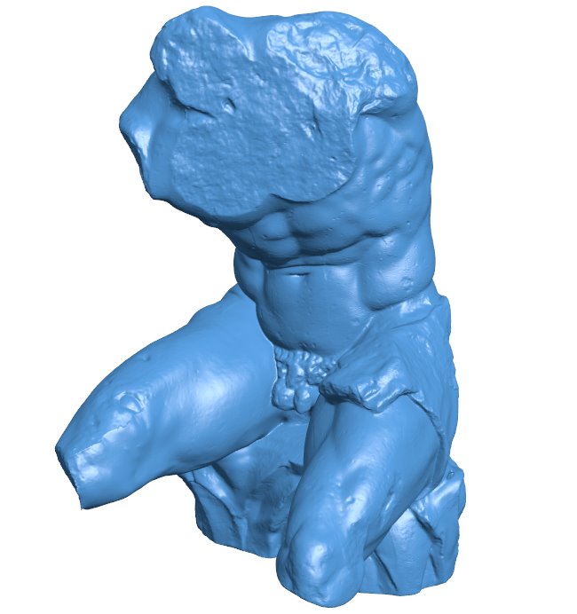 Belvedere Torso - Famous statue B009759 file Obj or Stl free download 3D Model for CNC and 3d printer