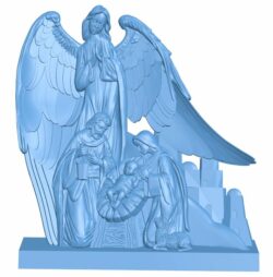 Birth of Christ with big angel T0005661 download free stl files 3d model for CNC wood carving