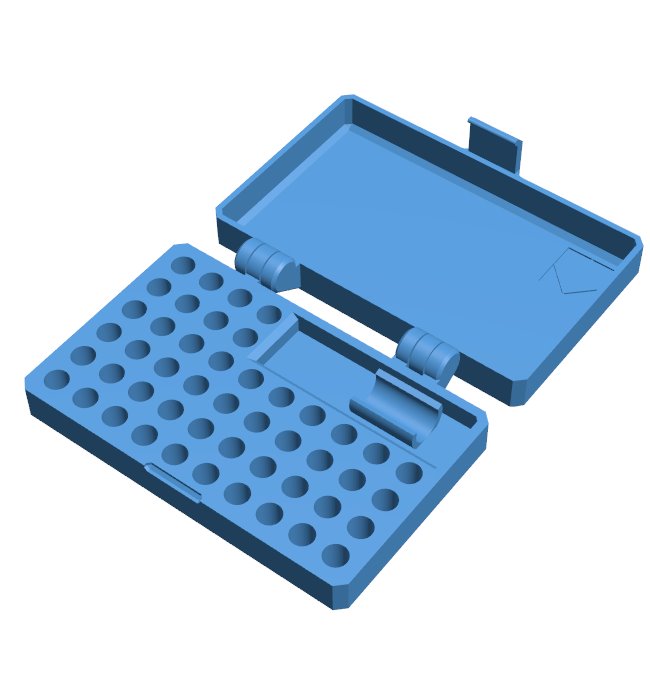 Box for small screwdriver bits Print in Place B009744 file Obj or Stl free download 3D Model for CNC and 3d printer