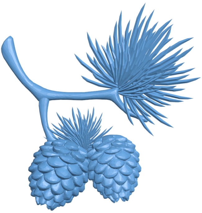 Branch with pine cones T0005386 download free stl files 3d model for CNC wood carving