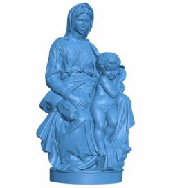 Bruges madonna – Famous statue B009734 file Obj or Stl free download 3D Model for CNC and 3d printer