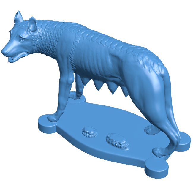 Capitoline wolf decimated - Famous statue B009711 file Obj or Stl free download 3D Model for CNC and 3d printer