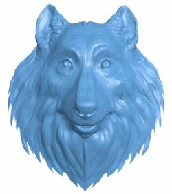 Collie dog head T0005662 download free stl files 3d model for CNC wood carving