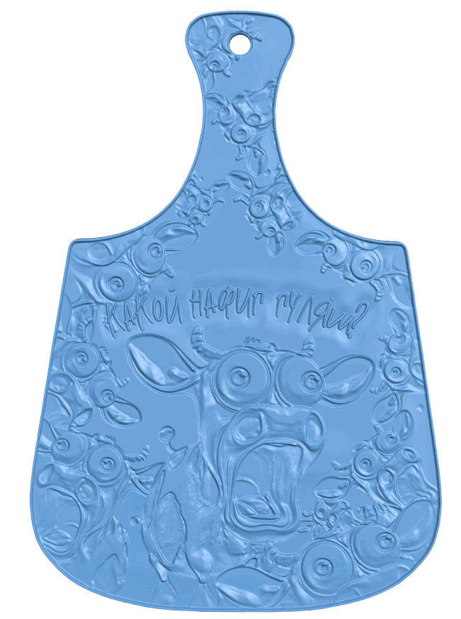 Cow cutting board T0005349 download free stl files 3d model for CNC wood carving