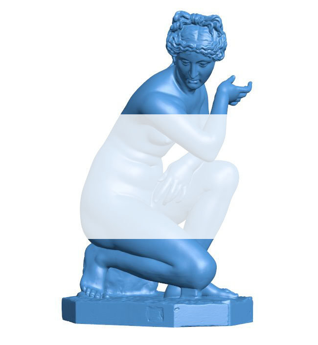 Crouching Venus – Famous statue B009731 file Obj or Stl free download 3D Model for CNC and 3d printer
