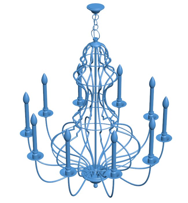 Decorative chandelier set B009676 file obj free download 3D Model for CNC and 3d printer