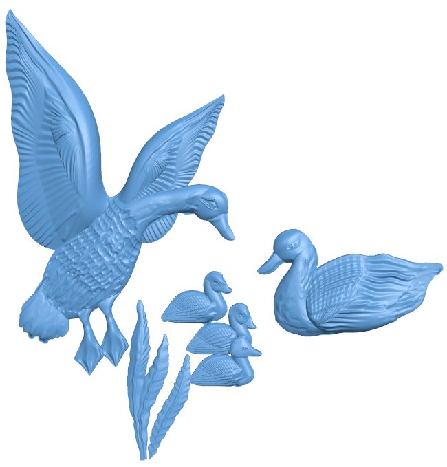 Ducks T0005911 download free stl files 3d model for CNC wood carving