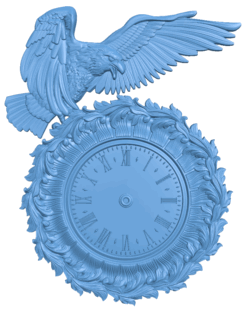 Eagle wall clock T0005423 download free stl files 3d model for CNC wood carving