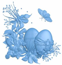 Easter still life painting T0005707 download free stl files 3d model for CNC wood carving