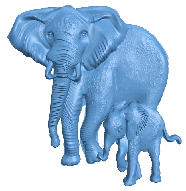 Elephants T0005912 download free stl files 3d model for CNC wood carving