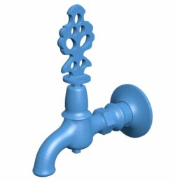 Faucet retro B009672 file obj free download 3D Model for CNC and 3d printer