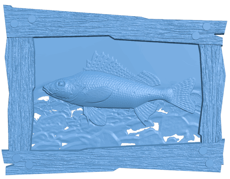 Fish painting T0005467 download free stl files 3d model for CNC wood carving