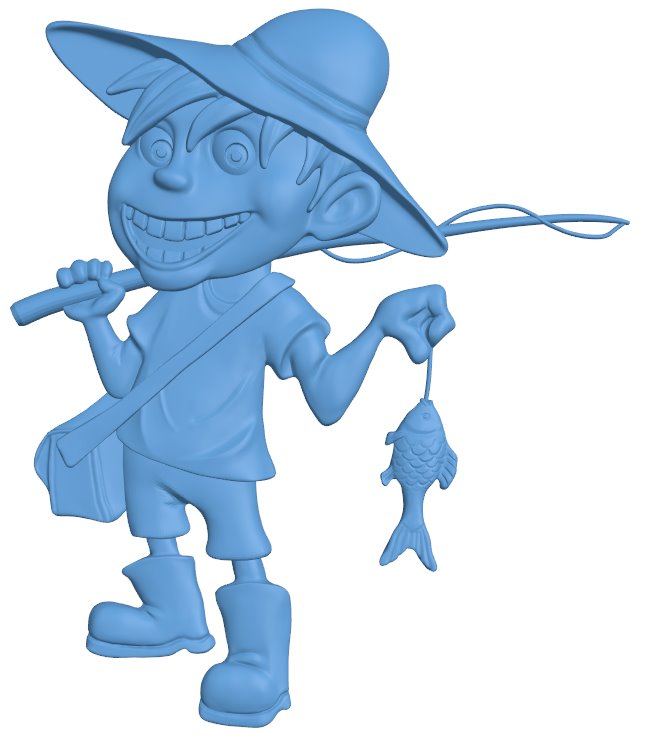 Fisherman T0005745 download free stl files 3d model for CNC wood carving