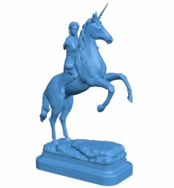 Girl riding a unicorn B009660 file obj free download 3D Model for CNC and 3d printer
