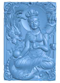 Guanyin and dragon T0005469 download free stl files 3d model for CNC wood carving
