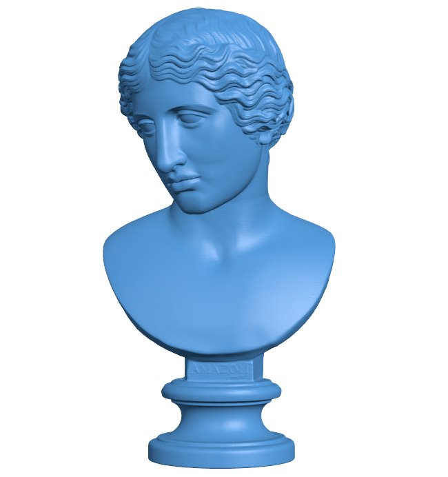 Head of Man - Famous statue B009757 file Obj or Stl free download 3D Model for CNC and 3d printer