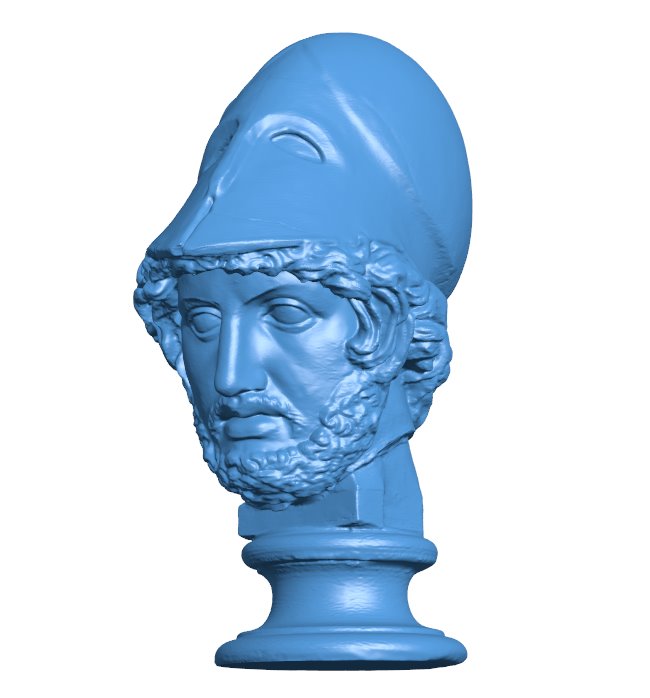 Head of focion Decimated - Famous statue B009753 file Obj or Stl free download 3D Model for CNC and 3d printer