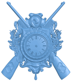 Hunting wall clock T0005388 download free stl files 3d model for CNC wood carving