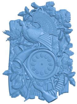Hunting wall clock T0005389 download free stl files 3d model for CNC wood carving