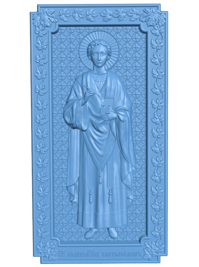 Icon Of The Healer Panteleimon T0005829 download free stl files 3d model for CNC wood carving