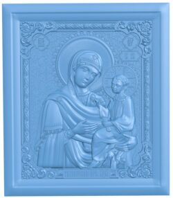 Icon of Mother of God Tikhvinskaya T0005793 download free stl files 3d model for CNC wood carving