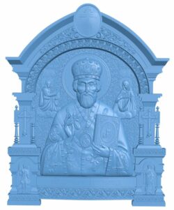 Icon of Nicholas the Wonderworker T0005794 download free stl files 3d model for CNC wood carving