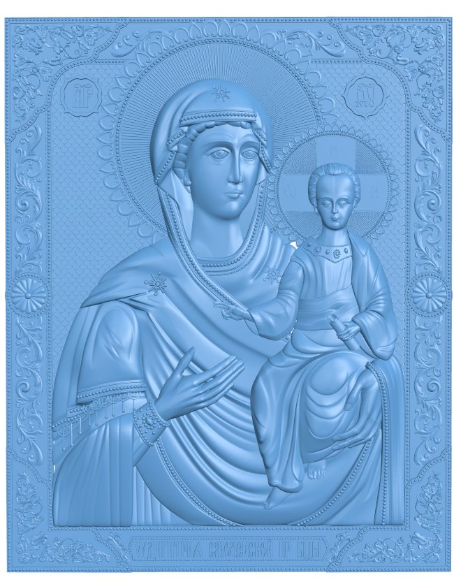 Icon of Our Lady of Smolensk T0005586 download free stl files 3d model for CNC wood carving