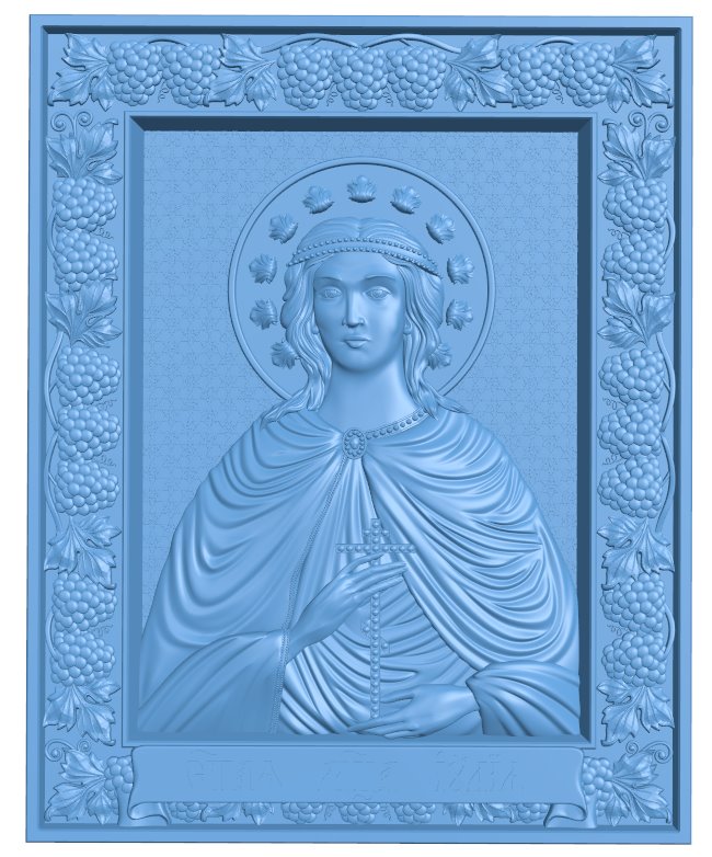 Icon of St. Martyr Julia T0005799 download free stl files 3d model for CNC wood carving