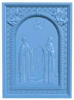 Icon of St. Peter and Fevronia T0005796 download free stl files 3d model for CNC wood carving