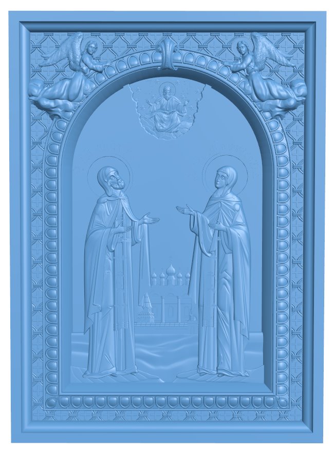 Icon of St. Peter and Fevronia T0005796 download free stl files 3d model for CNC wood carving