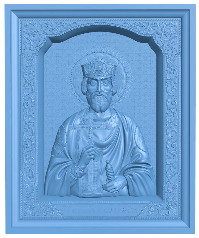 Icon of St. Prince Vladimir T0005590 download free stl files 3d model for CNC wood carving