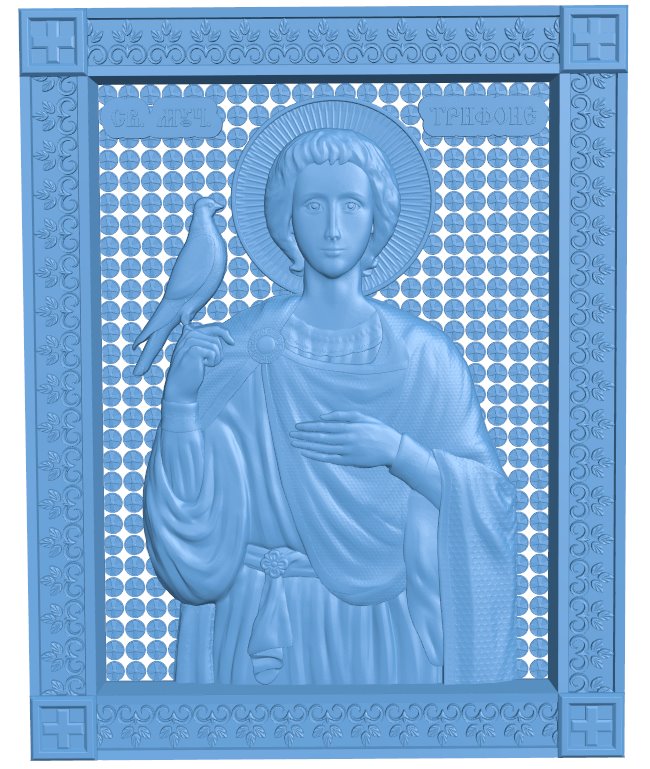 Icon of the Holy Martyr Tryphon T0005830 download free stl files 3d model for CNC wood carving