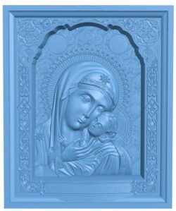Icon of the Mother of God Kasperovskaya T0005798 download free stl files 3d model for CNC wood carving