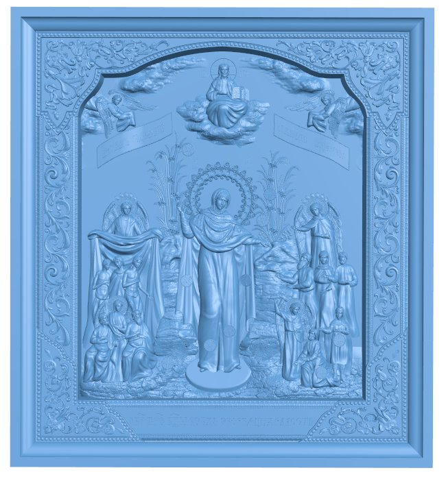 Icon of the Mother of God T0005594 download free stl files 3d model for CNC wood carving