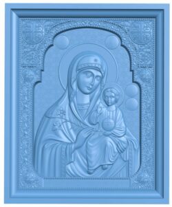 Icon of the Mother of God T0005800 download free stl files 3d model for CNC wood carving