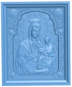 Icon of the Mother of God of Iverskaya T0005593 download free stl files 3d model for CNC wood carving
