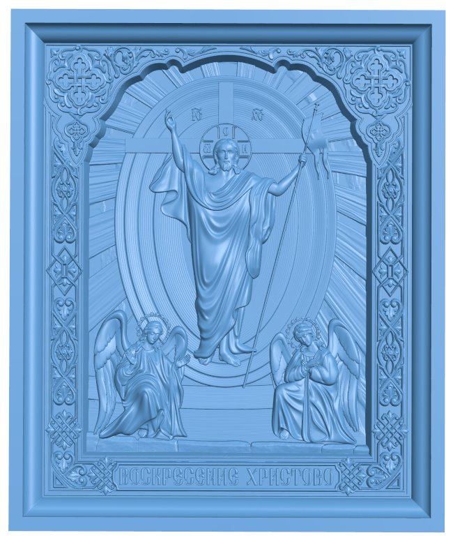 Icon of the Resurrection of Christ T0005802 download free stl files 3d model for CNC wood carving