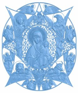 Icon of the Theotokos – The Burning Bush T0005803 download free stl files 3d model for CNC wood carving
