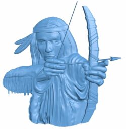 Indians with bows and arrows T0005877 download free stl files 3d model for CNC wood carving