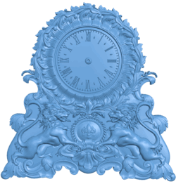 Lions wall clock T0005427 download free stl files 3d model for CNC wood carving