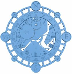 Mechanical wall clock T0005633 download free stl files 3d model for CNC wood carving
