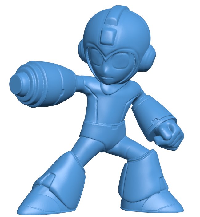 Megaman B009740 file Obj or Stl free download 3D Model for CNC and 3d printer