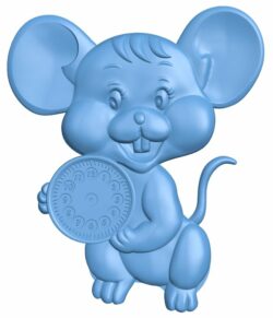 Mouse wall clock T0005713 download free stl files 3d model for CNC wood carving